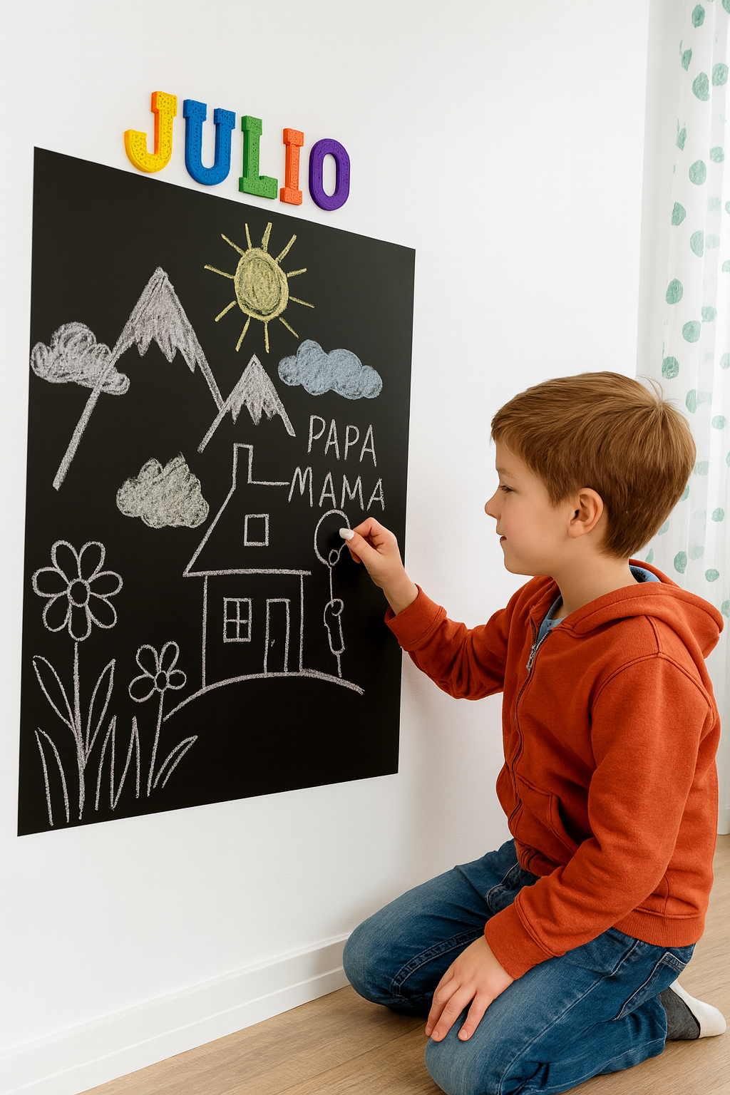 PIZARRA PLEGABLE PARA TIZA ADHESIVA