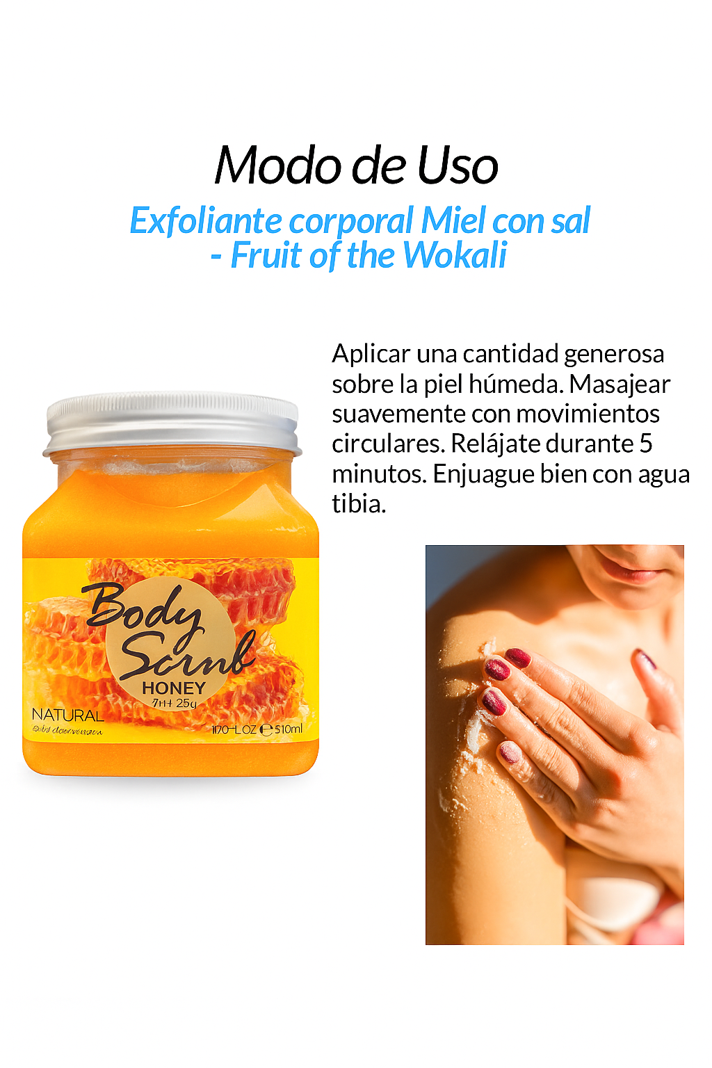 Exfoliante corporal Miel con sal 500ml